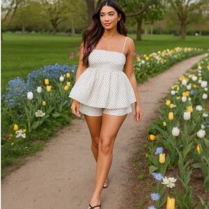 NWT Kate Spade for Target Mini Polka Dot Linen Baby Doll Tank Top